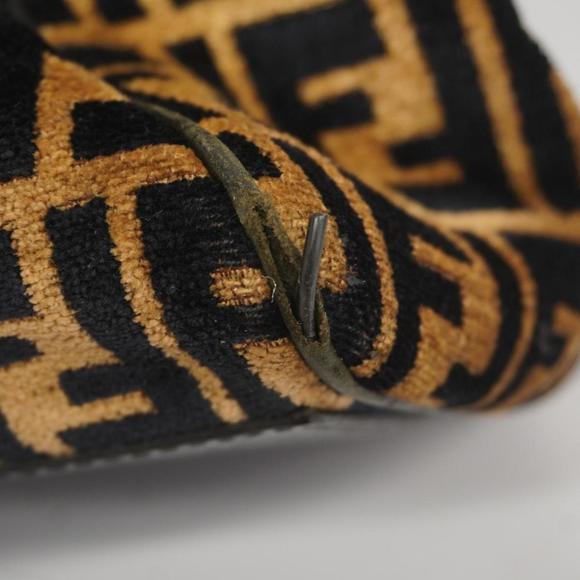 Fendi Tote Bag Zucca Leather Pile Brown Black Women's - Picture 6 of 13